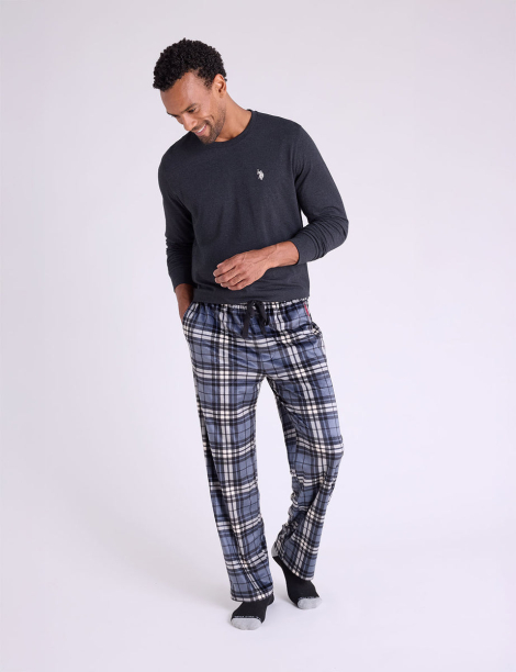 Мужские флисовые домашние штаны U.S. Polo Assn 1159854536 (Серый L)