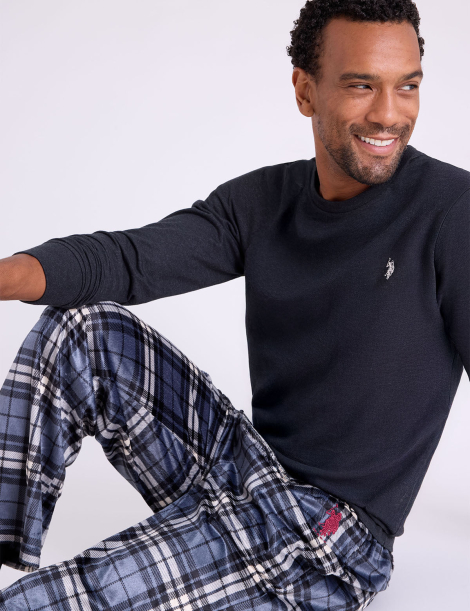 Мужские флисовые домашние штаны U.S. Polo Assn 1159854536 (Серый L)