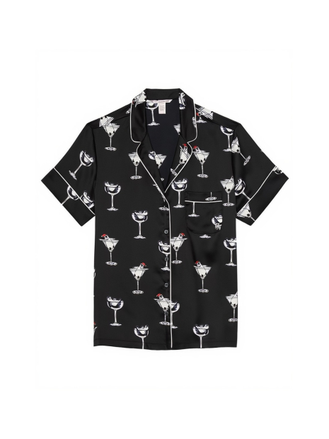 Сорочка для дому та сну Victoria's Secret з принтом 1159855247 (Чорний XXL)