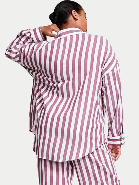 Рубашка для дома и сна Victoria’s Secret 1159855543 (Белый/Розовый S)