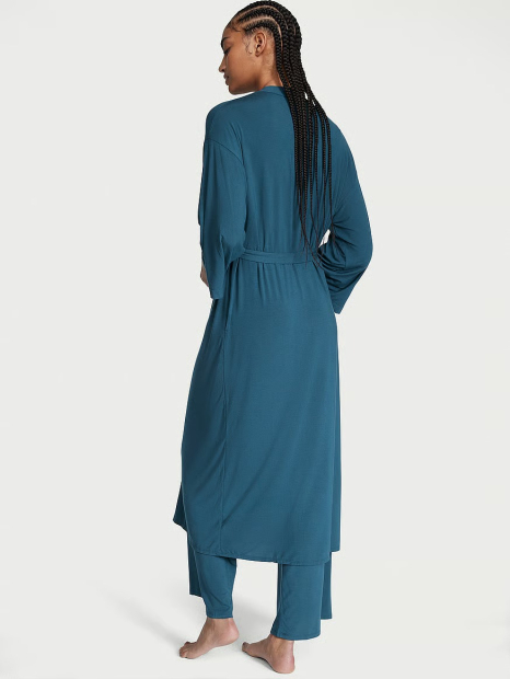 Домашній комплект Victoria's Secret халат, майка та штани 1159855754 (Синій XS/S)