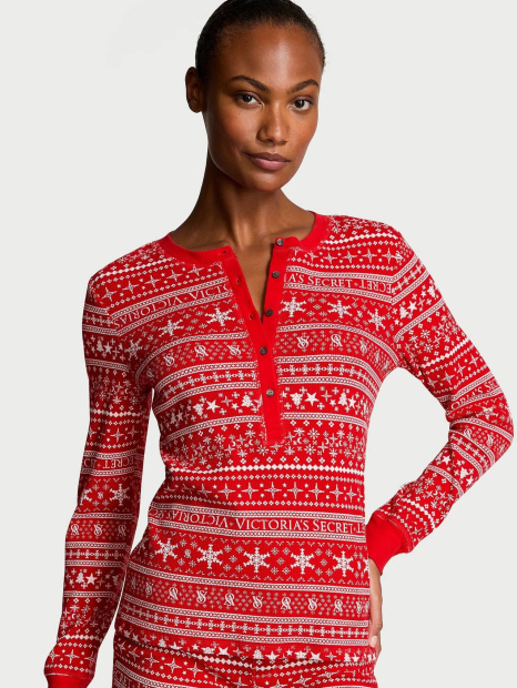 Домашний лонгслив Victoria's Secret 1159855945 (Красный XL)