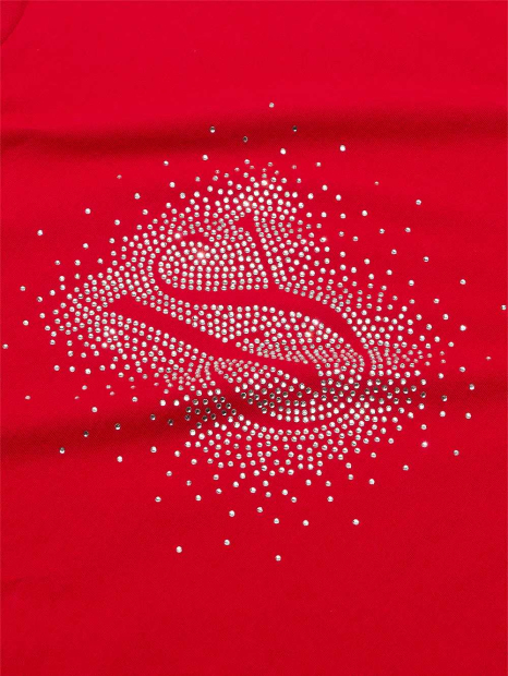 Домашний лонгслив Victoria's Secret с логотипом из страз 1159856788 (Красный XL)