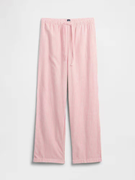 Свободные фланелевые пижамные штаны GAP 1159858514 (Красный/Молочный M)