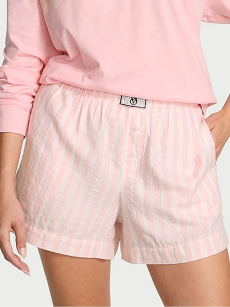 Домашние шорты Victoria’s Secret с логотипом из страз 1159860272 (Белый/Розовый XS)