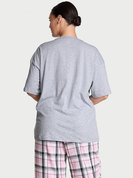 Домашня футболка Victoria's Secret 1159860274 (Сірий S)