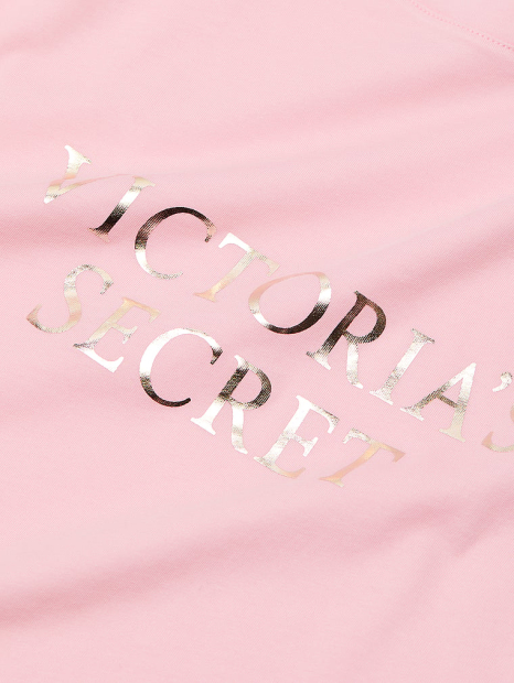 Домашня футболка Victoria's Secret із золотим логотипом 1159861451 (Рожевий L)