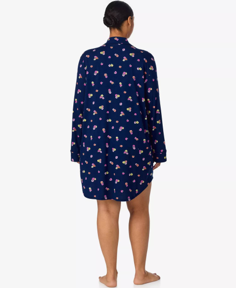 Домашнее платье-рубашка для сна Ralph Lauren с принтом 1159863020 (Синий 3X)