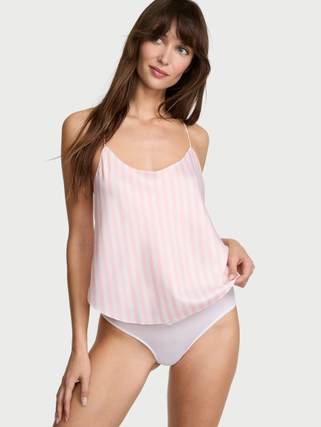 Женская домашняя майка Victoria's Secret топ 1159863034 (Белый/Розовый L)
