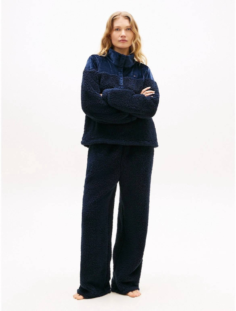 Женская пижама из экомеха Tommy Hilfiger кофта и штаны 1160164150 (Синий XL)