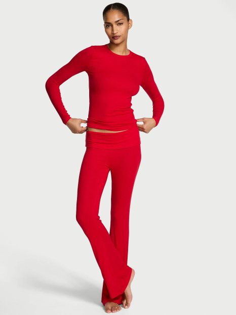 Домашний комплект Victoria’s Secret лонгслив и штаны 1161989055 (Красный M)