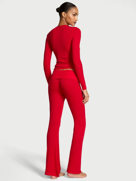 Домашний комплект Victoria’s Secret лонгслив и штаны 1161989055 (Красный M)