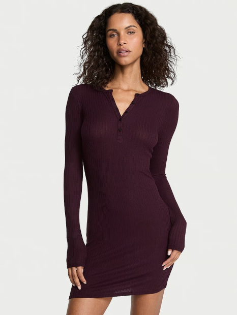 Домашнее платье Victoria's Secret в рубчик 1162965046 (Бордовый XS)