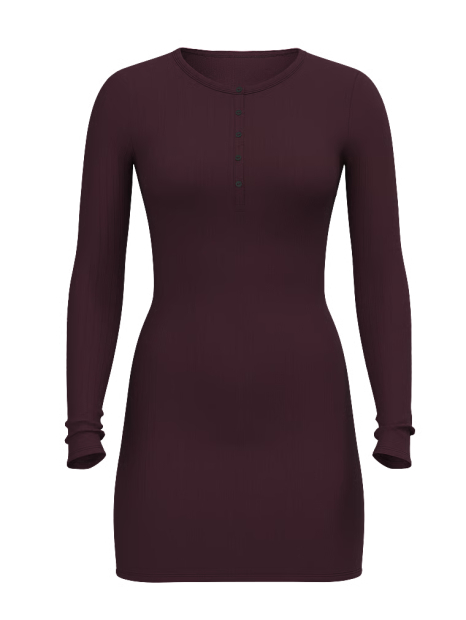 Домашнее платье Victoria's Secret в рубчик 1162965046 (Бордовый XS)