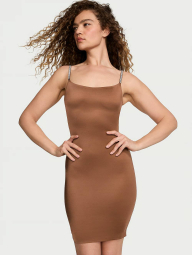 Домашнее гладкое платье Victoria's Secret со стразами 1159840226 (Коричневый M)