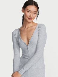 Домашний лонгслив Victoria's Secret в рубчик 1159852194 (Серый XL)