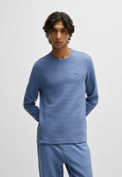 Домашний лонгслив Hugo Boss из вафельной ткани 1159853003 (Синий S)