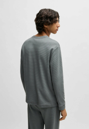 Домашний лонгслив Hugo Boss из вафельной ткани 1159853781 (Серый S)