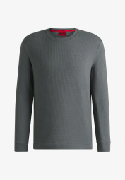 Домашний лонгслив Hugo Boss из вафельной ткани 1159853781 (Серый S)