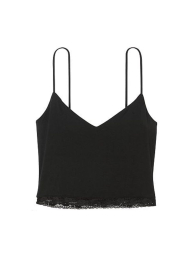 Домашняя укороченная майка Victoria's Secret топ 1159854374 (Черный XXL)