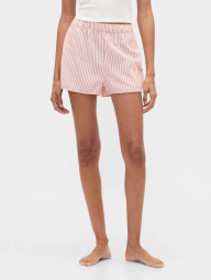 Фланелевые пижамные шорты GAP в полоску 1159854387 (Красный/Молочный S)