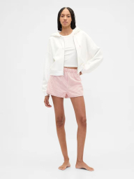 Фланелевые пижамные шорты GAP в полоску 1159854387 (Красный/Молочный S)