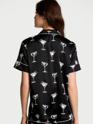 Сорочка для дому та сну Victoria's Secret з принтом 1159855247 (Чорний XXL)