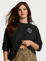 Домашний лонгслив Victoria's Secret с логотипом из страз 1159855948 (Черный XL)