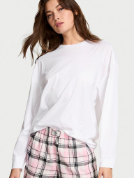 Домашний хлопковый лонгслив Victoria's Secret 1159859071 (Белый L)