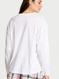 Домашний хлопковый лонгслив Victoria's Secret 1159859071 (Белый L)