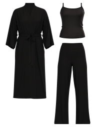 Домашний комплект Victoria’s Secret халат, майка и штаны 1159859449 (Черный XS/S)