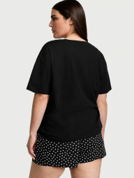 Домашняя футболка Victoria's Secret с логотипом 1159859547 (Черный XS)