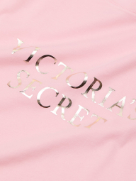 Домашня футболка Victoria's Secret із золотим логотипом 1159861451 (Рожевий L)