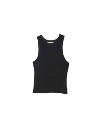 Женская домашняя майка Victoria's Secret в рубчик 1159862674 (Черный L)