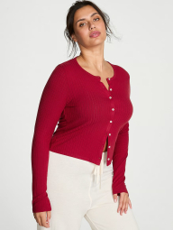Лёгкий кардиган Victoria's Secret в рубчик 1159863915 (Бордовый XS)