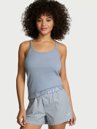 Домашняя майка Victoria's Secret в рубчик 1159864567 (Голубой XS)