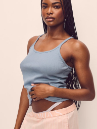 Домашняя майка Victoria's Secret в рубчик 1159864567 (Голубой XS)