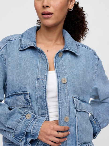 Женская джинсовая куртка GAP 1159847954 (Голубой XXL)