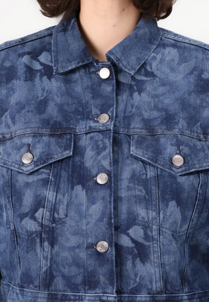 Укороченая джинсовая куртка GAP 1159854869 (Синий L)