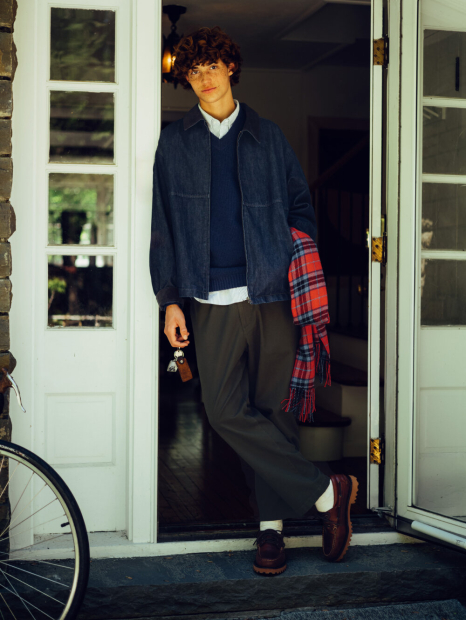 Джинсова куртка-сорочка UNIQLO на блискавці 1159854961 (Синій L)