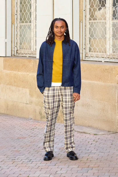 Джинсова куртка-сорочка UNIQLO на блискавці 1159854961 (Синій L)