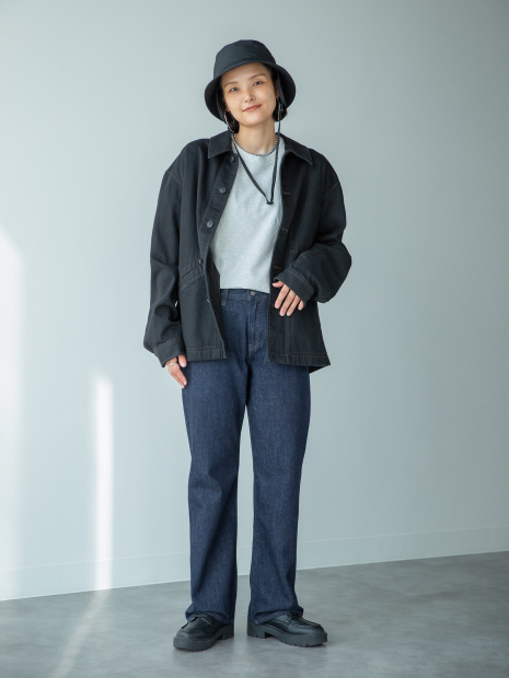 Джинсовая куртка-рубашка UNIQLO 1159855930 (Черный XL)