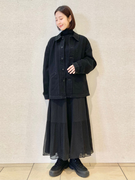 Джинсовая куртка-рубашка UNIQLO 1159855930 (Черный XL)