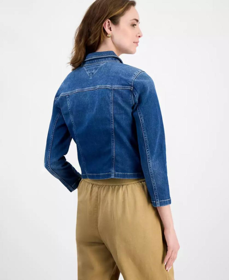 Жіноча укорочена куртка джинсова Tommy Hilfiger 1159856990 (Синій XL)