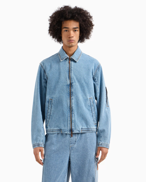 Чоловічі джинсові куртки Armani Exchange 1159857025 (Блакитний L)