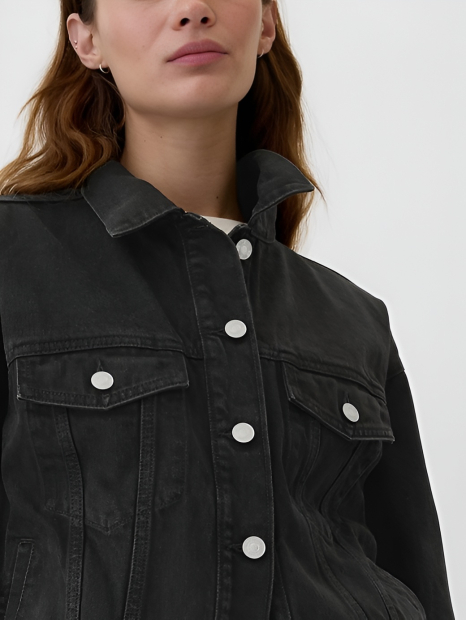 Джинсова куртка жіноча GAP 1159858268 (Чорний L)