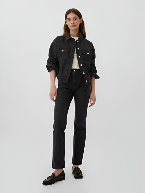 Джинсова куртка жіноча GAP 1159858268 (Чорний L)