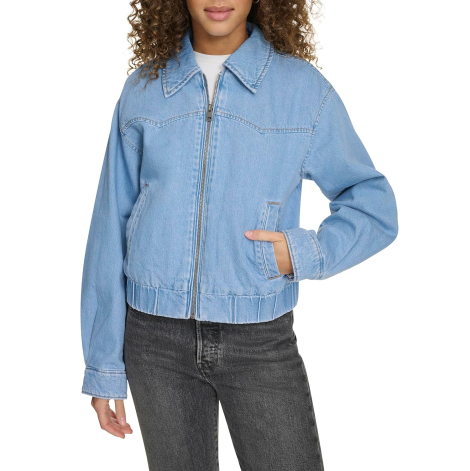 Жіноча джинсова куртка Levi's на блискавці 1159860320 (Блакитний XL)