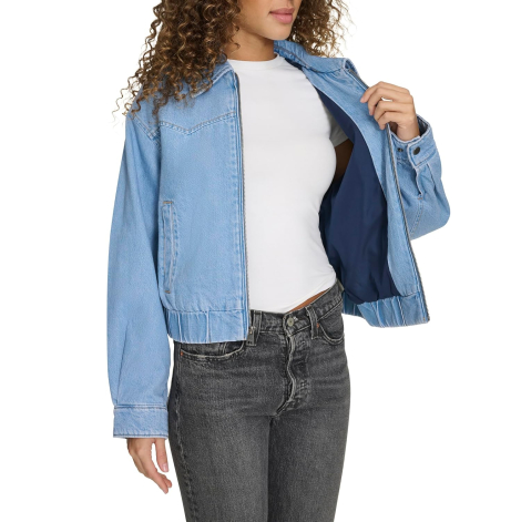 Жіноча джинсова куртка Levi's на блискавці 1159860320 (Блакитний XL)