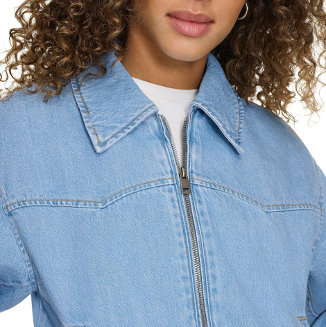 Жіноча джинсова куртка Levi's на блискавці 1159860320 (Блакитний XL)